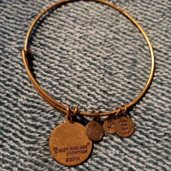 Alex and Ani Gold Tone "J" Initial Bangle Bracelet‎ - Picture 3 of 3